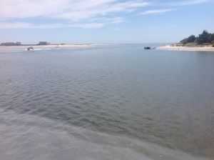 One of the many inlets flanked by sandy dunes we crossed north of Myrtle Beach, lovely.