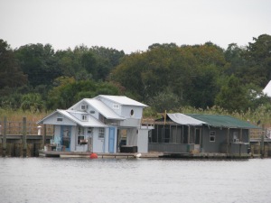 Cute house boat up the municipal marina in Apalachicola