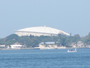 Tropicana Field, looks a little tilted from this angle.